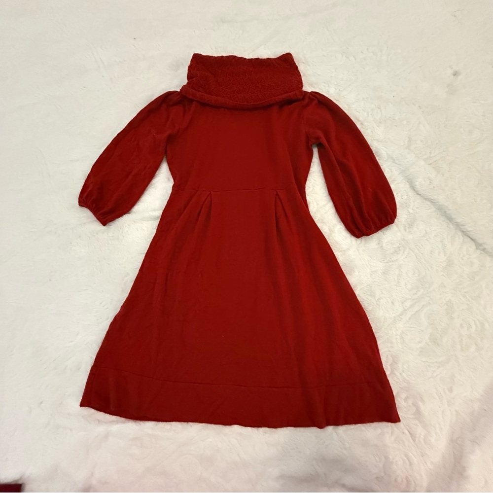 Alyx Red Cowl Neck Bishop Sleeve Dress